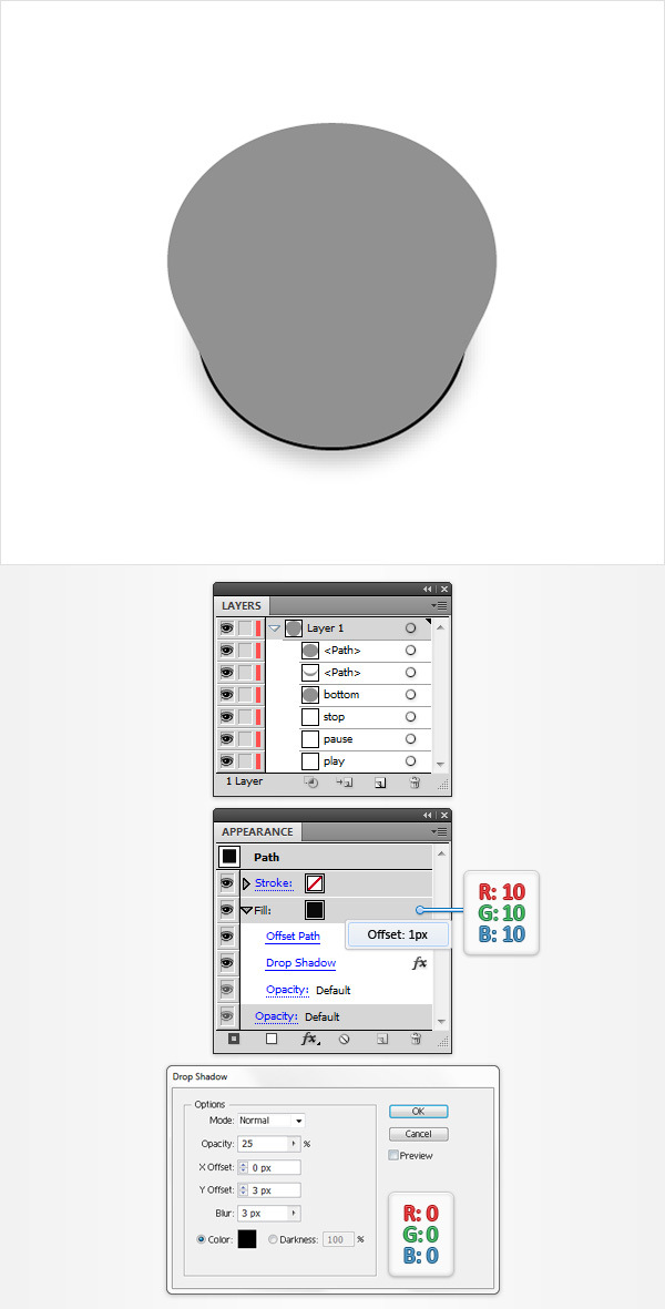 How to Create a Set of 3D Player Buttons in Adobe Illustrator 12