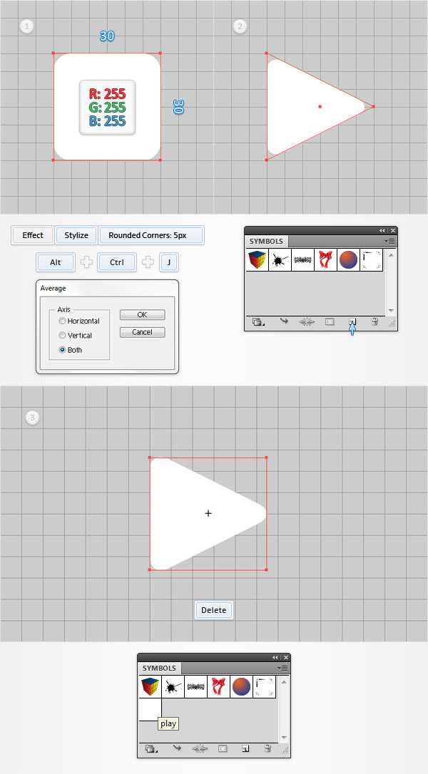 How to Create a Set of 3D Player Buttons in Adobe Illustrator 2