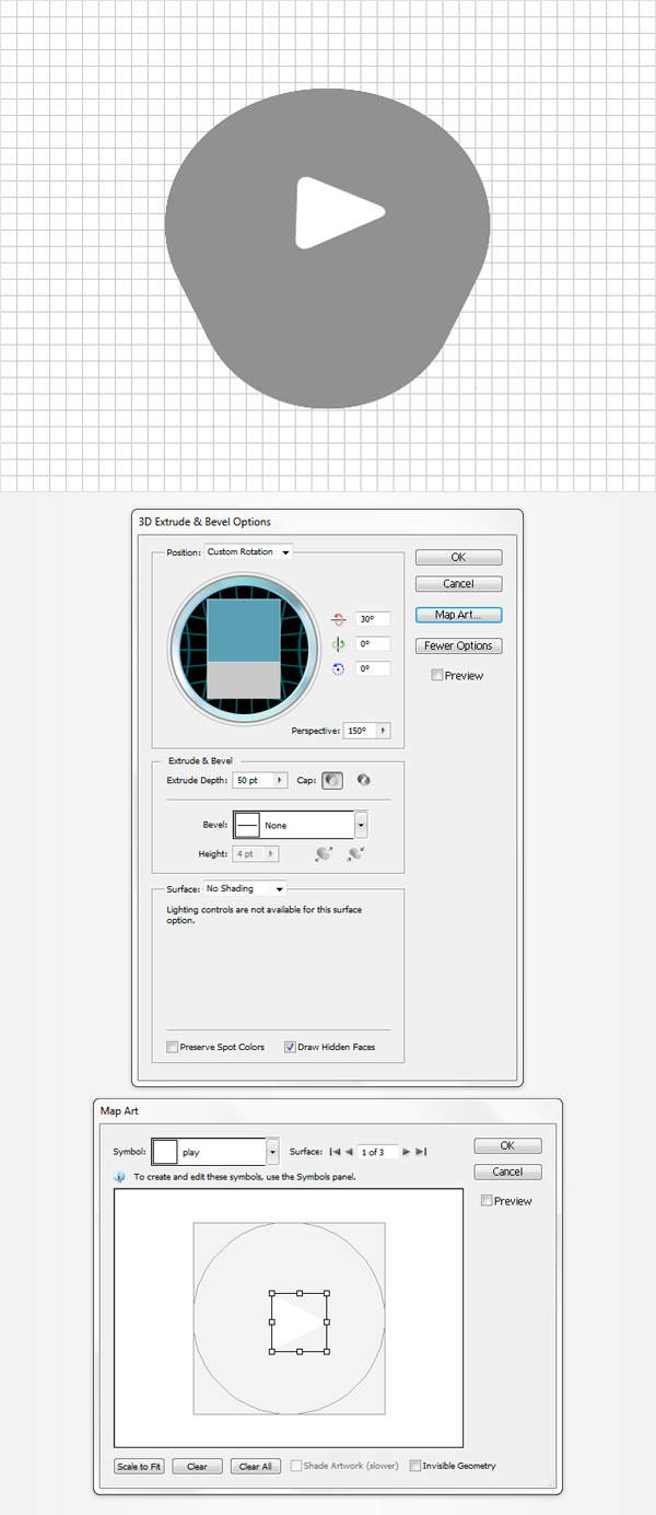 How to Create a Set of 3D Player Buttons in Adobe Illustrator 6