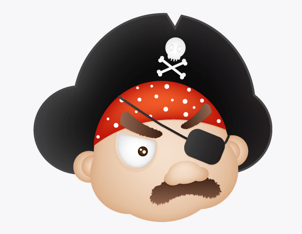  Draw a vector pirate cartoon character in Adobe Illustrator