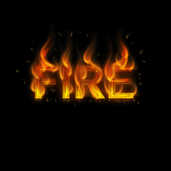 colorful flame letters