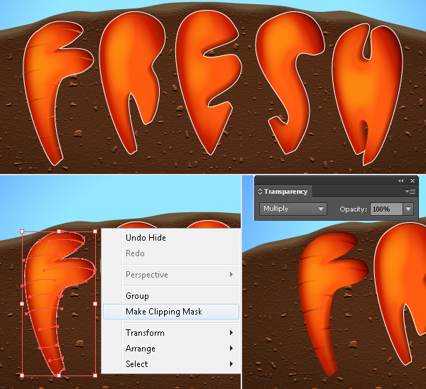 Create a Carrot Text Effect in Adobe Illustrator 11