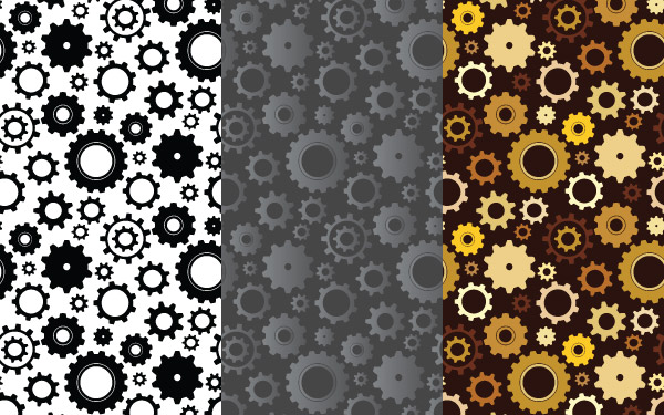 Vector Repeat Patterns - Gears and Cogs