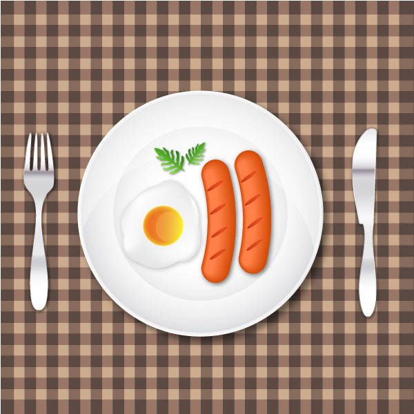 How to Create a Breakfast with Egg and Sausages in Illustrator