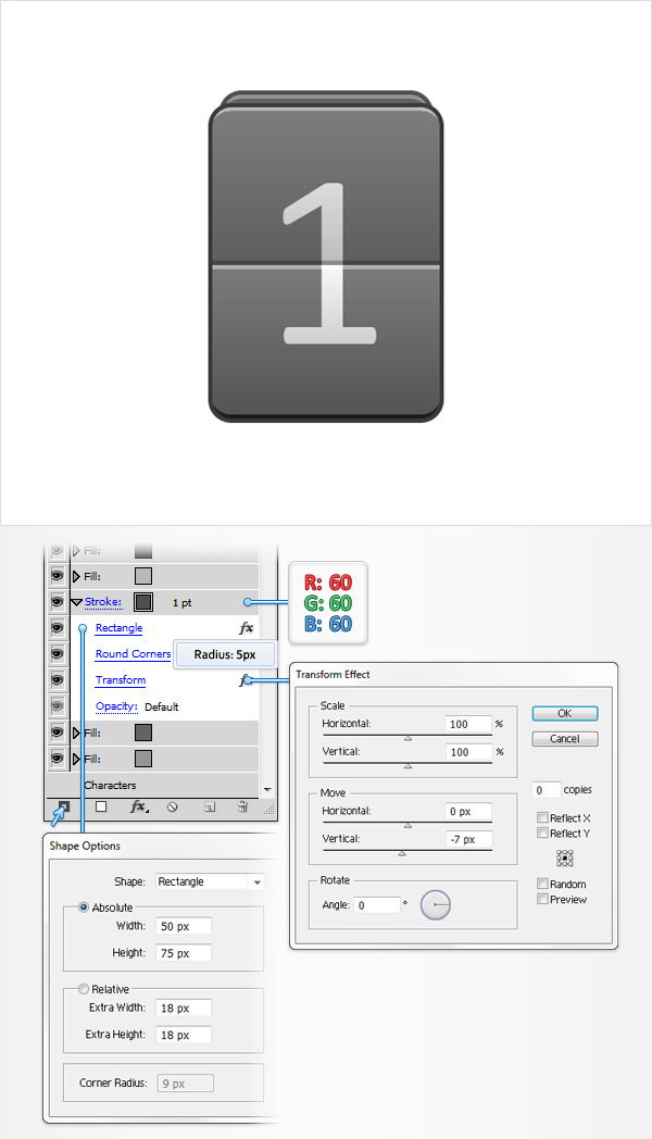 Create a Simple Flip Clock in Adobe Illustrator 10
