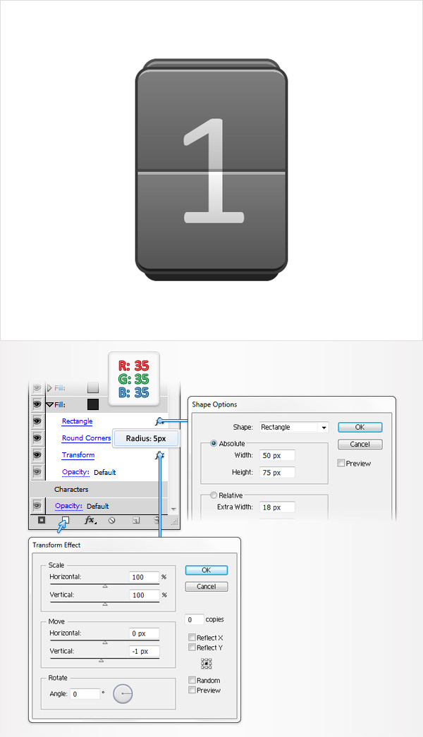 Create a Simple Flip Clock in Adobe Illustrator 11