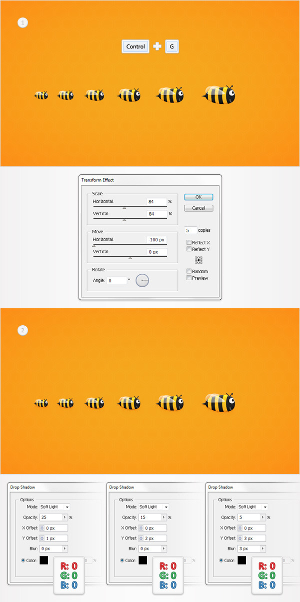 Create a Funny Bee Swarm Illustration in Adobe Illustrator 27