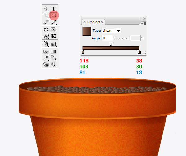 Create a flowerpot from scratch in  Adobe Illustrator 18